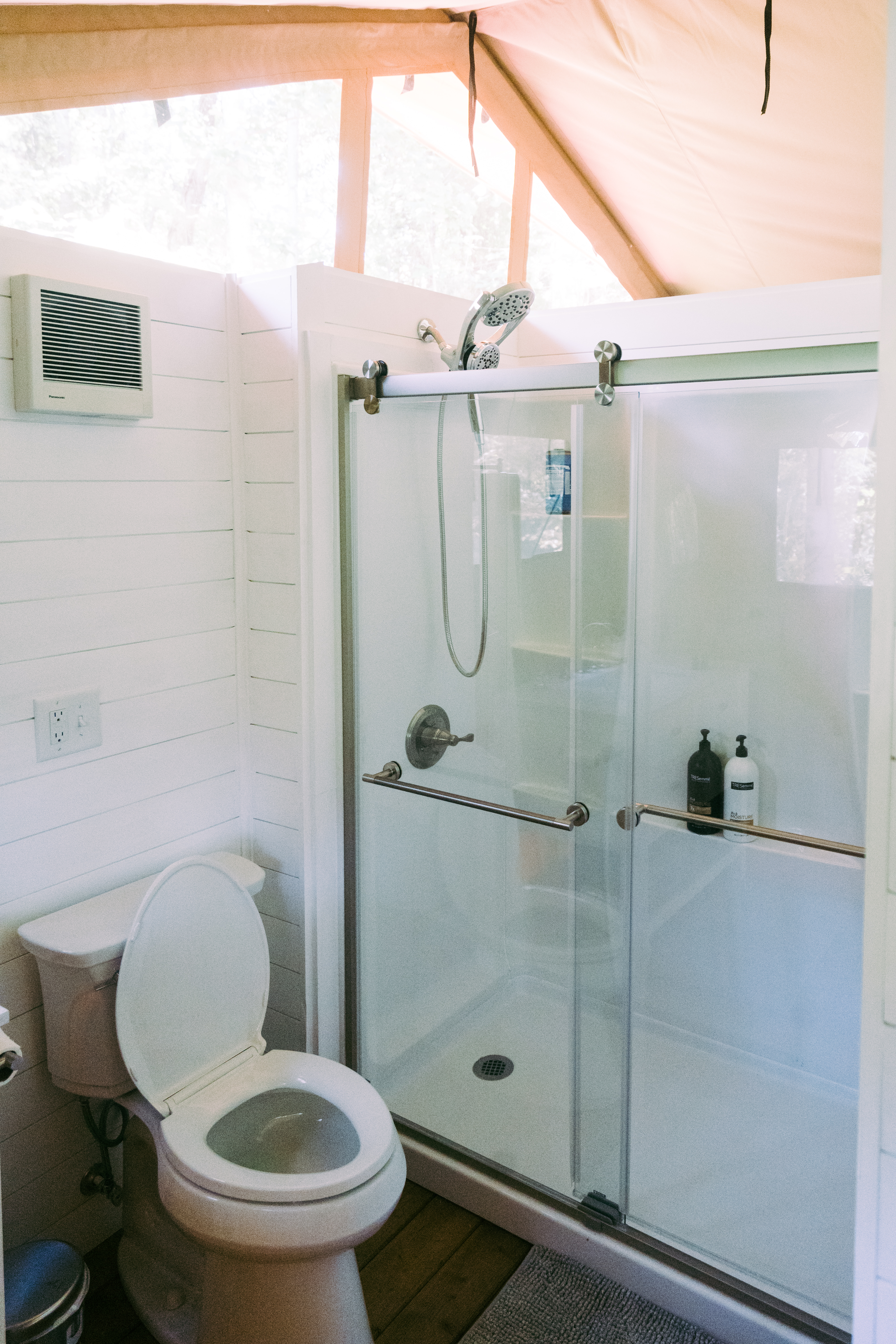 Full bathroom with glass shower